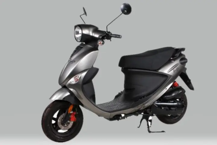 a motorcycle parked on the side